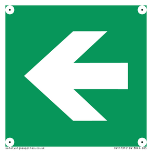 E913 Safe condition: Left arrow (90 deg supplimentary)